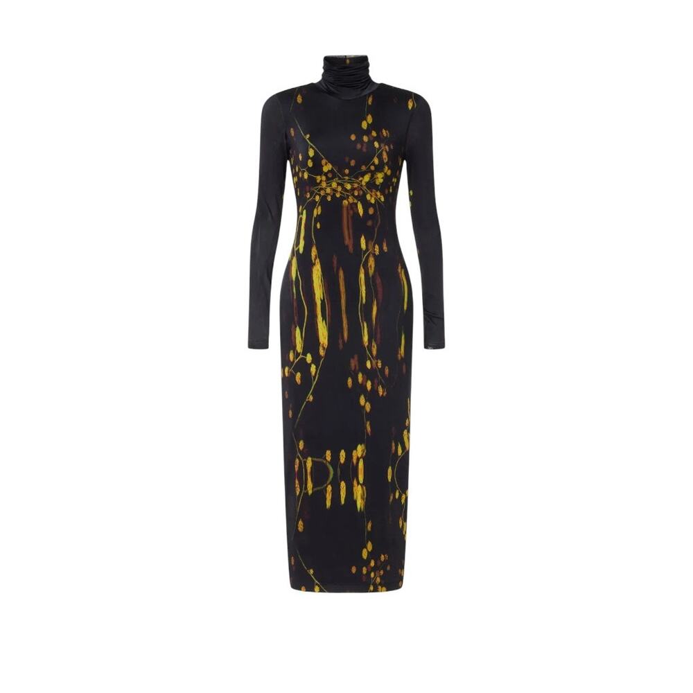 Prabal Gurung Preloved Women's Long Sleeve Turtleneck Dress in Black Size XL